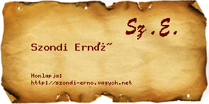 Szondi Ernő névjegykártya